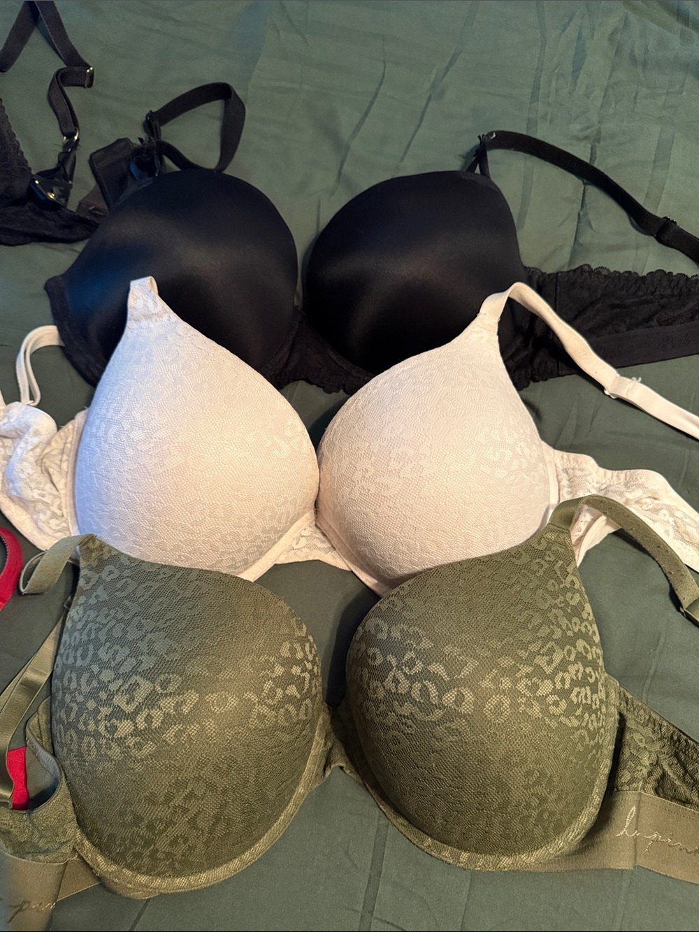 Victoria's Secret Bra Set — Black, White, Olive